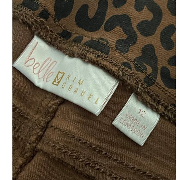 Belle by Kim Gravel Size 12 Animal Print Leopard TripleLuxe Twill Jeans 32" - Picture 4 of 8